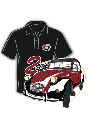 Polo Citroën 2 CV bordeaux
