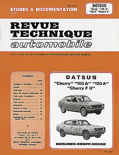 DATSUN CHERRY 100 A, 120 A ET F II 1972-1979