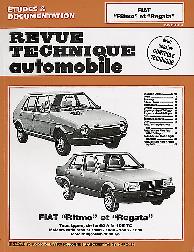 FIAT RITMO & REGATA ESSENCE SAUF ABARTH 1978-1990