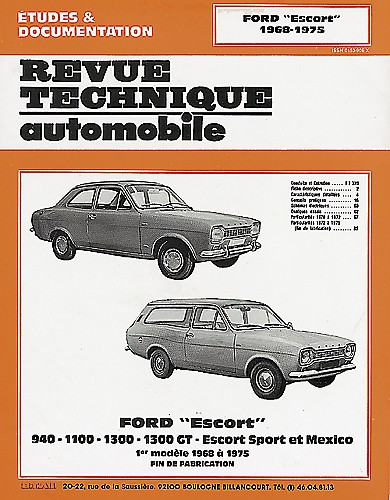 FORD ESCORT TOUS MODELES 1968-1975