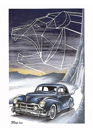 AFFICHETTE 203 PEUGEOT