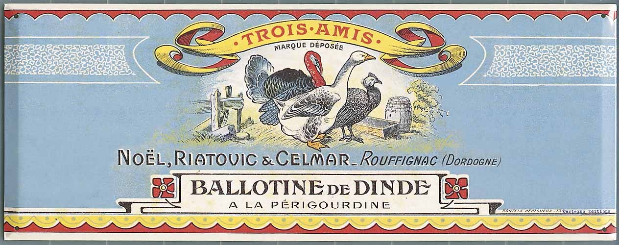 Plaque métal ballotine de dinde
