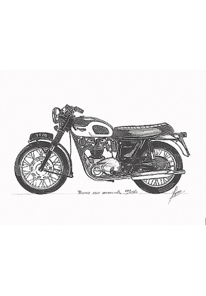 Lithographie Triumph bonneville