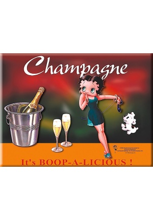 Plaque métal Betty Boop Champagne 981