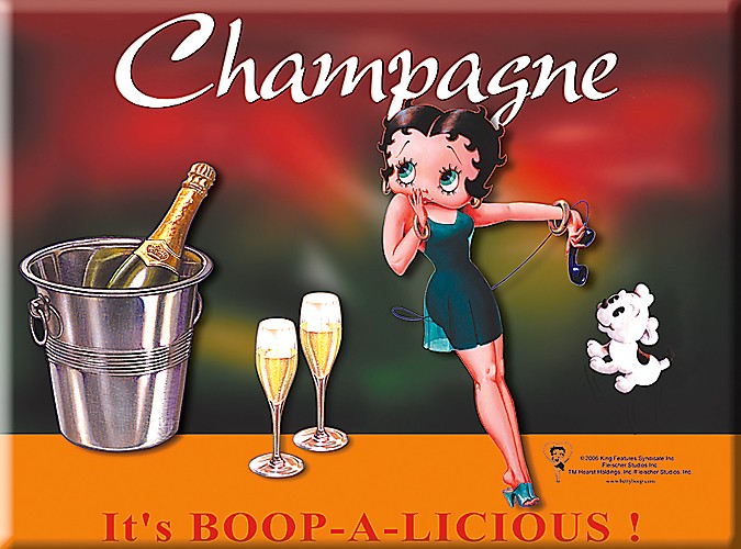 Plaque métal Betty Boop Champagne 981