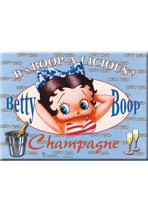 Plaque métal Betty Boop Champagne 988