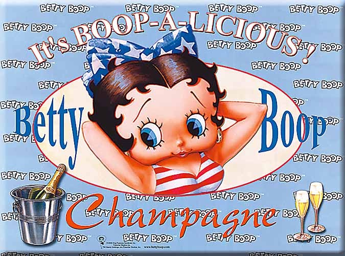 Plaque métal Betty Boop Champagne 988