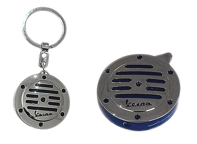 Set porte-clé + briquet klaxon Vespa bleu