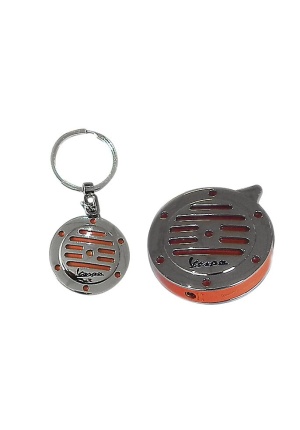 Set porte-clé + briquet klaxon Vespa orange