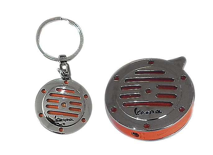 Set porte-clé + briquet klaxon Vespa orange