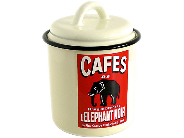 Pot émaillé Cafés de l'Éléphant Noir