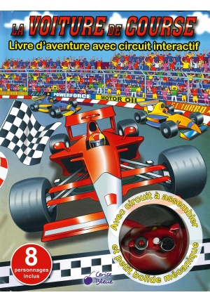 La voiture de course livre d’aventure avec circuit interactif