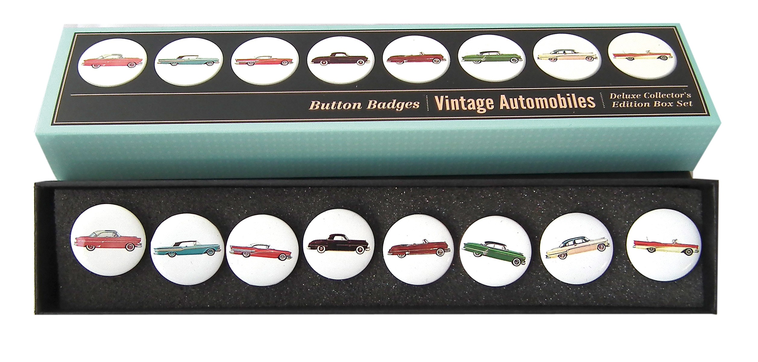 Coffret 8 badges Vintage Automobiles