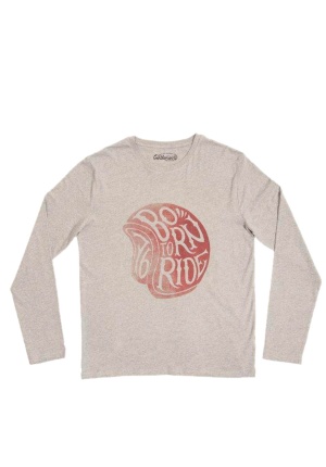 Tee-shirt Born to ride manches longues gris