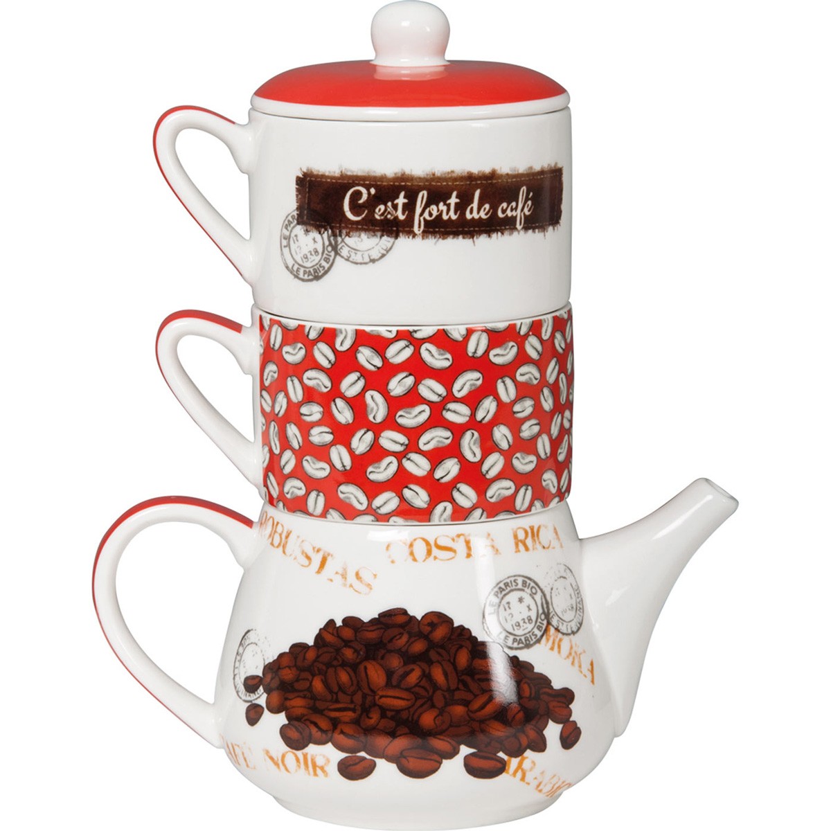 Cafetière duo jeux de mots