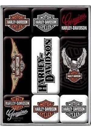 Lot de 9 magnets Harley-Davidson