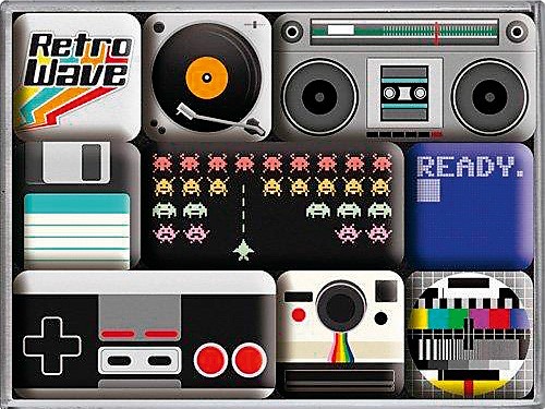 Lot de 9 magnet rétro wave
