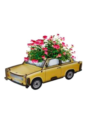 Pot à fleur voiture jaune