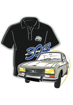 Polo Peugeot 304 grise taille m