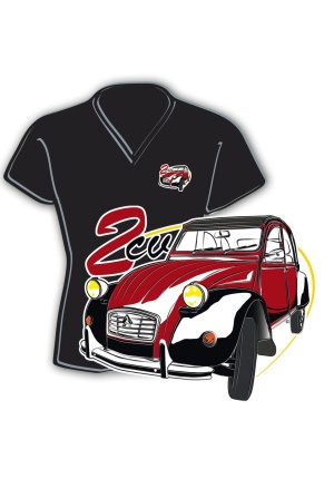 Tee-shirt femme Citroën 2 CV bordeaux taille m