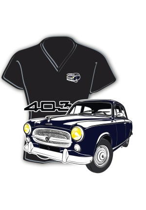 Tee-shirt femme Peugeot 403 noir taille l