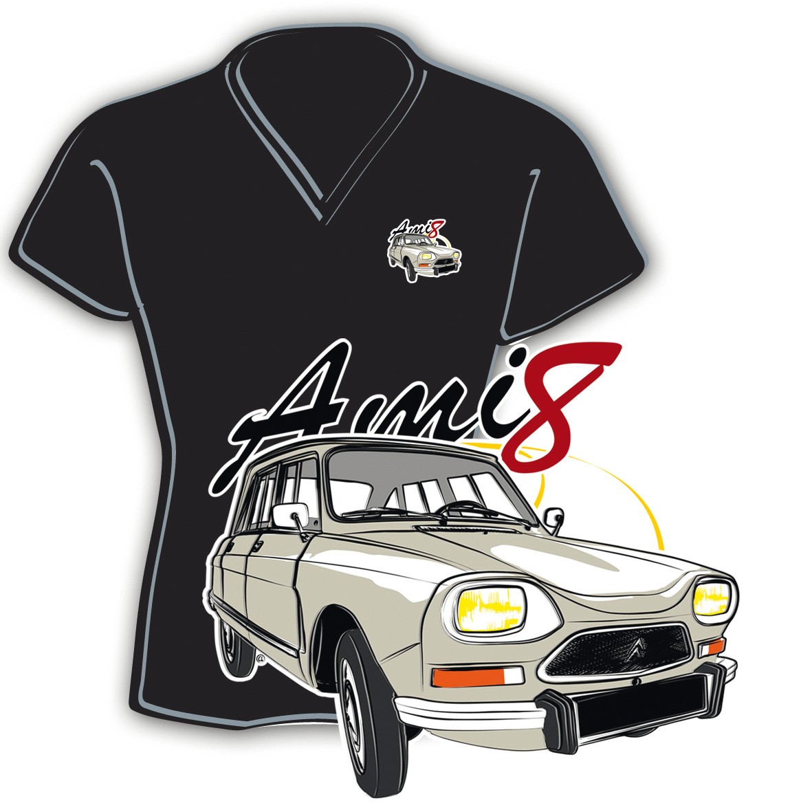 Tee-shirt femme Citroën Ami 8 grise taille xl