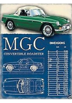 Plaque métal MG C convertible roadster