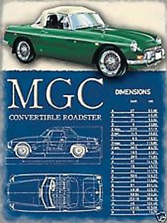 Plaque métal MG C convertible roadster