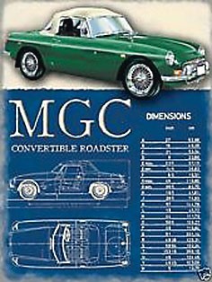 Plaque métal MG C convertible roadster