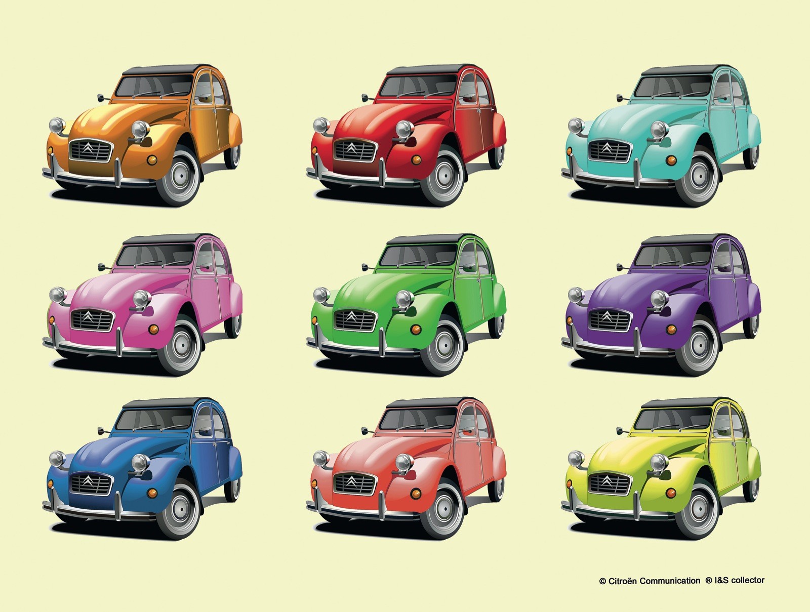 Plaque 2 CV Citroën divers couleur