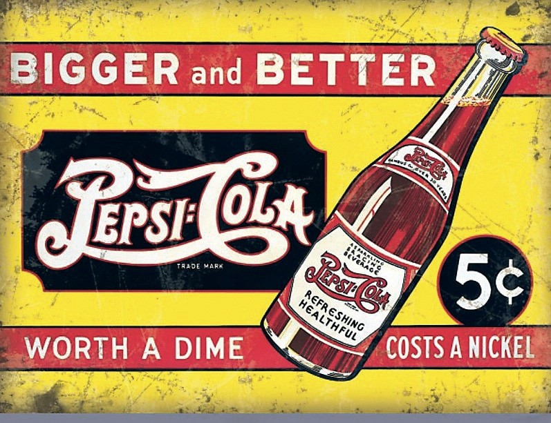 Plaque Pepsi Cola bigger and better
