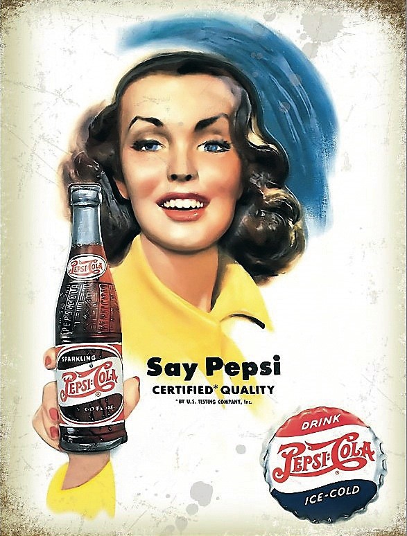 Plaque Pepsi Cola say Pepsi