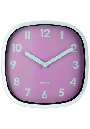 Horloge Square pastel rose