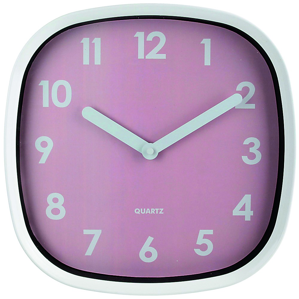Horloge Square pastel rose