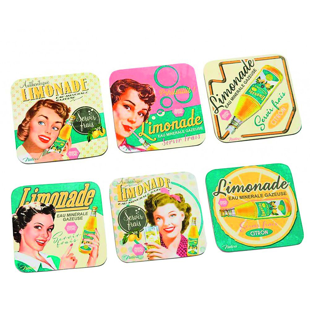 Set de 6 dessous de verre limonade