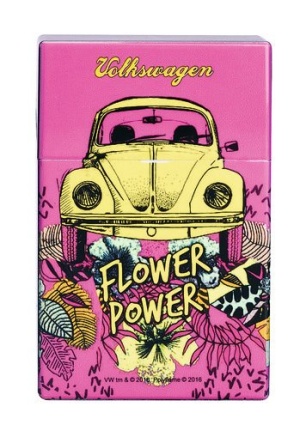 Etui pour paquet de cigarettes VW flower power rose