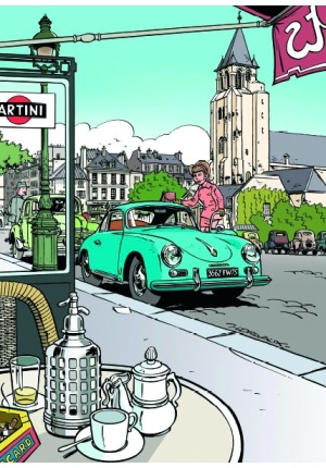 Affiche Jacques Gipar Porsche 356 Saint Germain