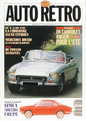 Autoretro n° 143 du 20/06/1992