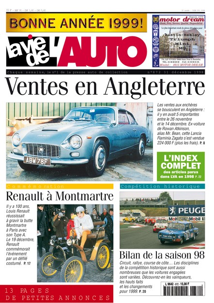 La Vie de l'Auto n° 872 du 31/12/1998