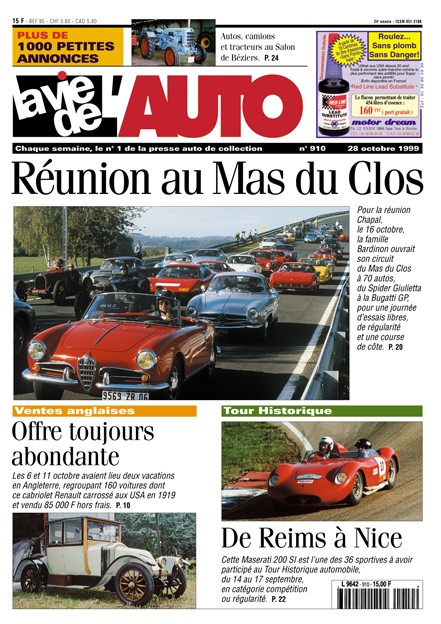 La Vie de l'Auto n° 910 du 28/10/1999