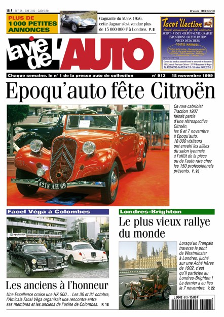 La Vie de l'Auto n° 913 du 18/11/1999