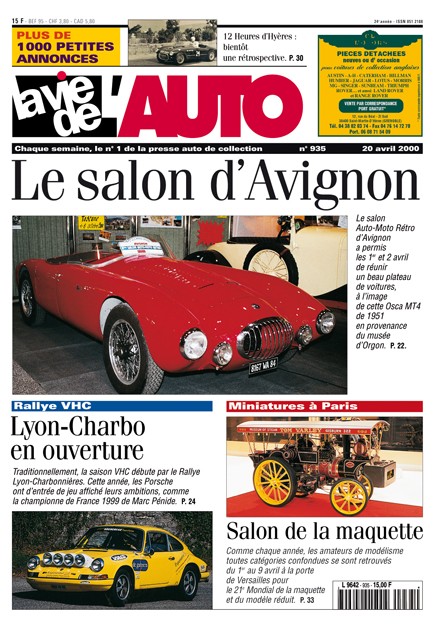 La Vie de l'Auto n° 935 du 20/04/2000