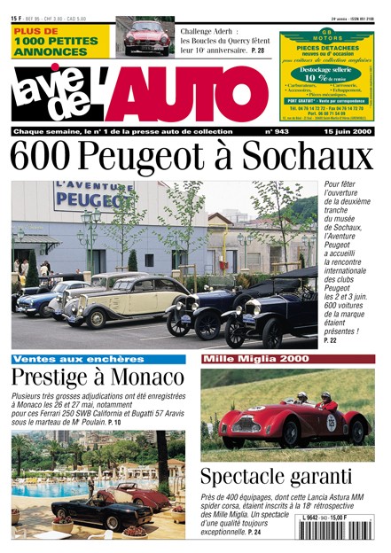 La Vie de l'Auto n° 943 du 15/06/2000