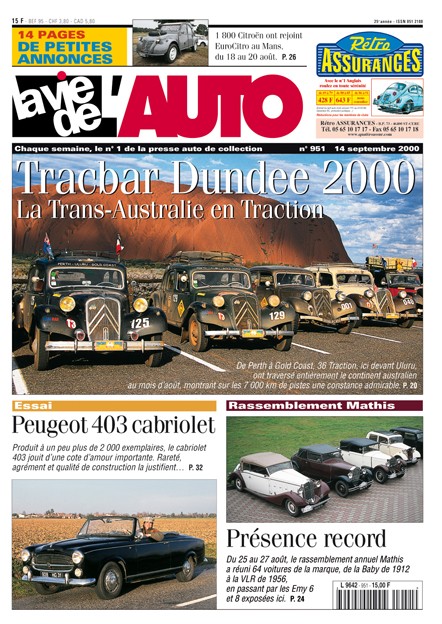 La Vie de l'Auto n° 951 du 14/09/2000