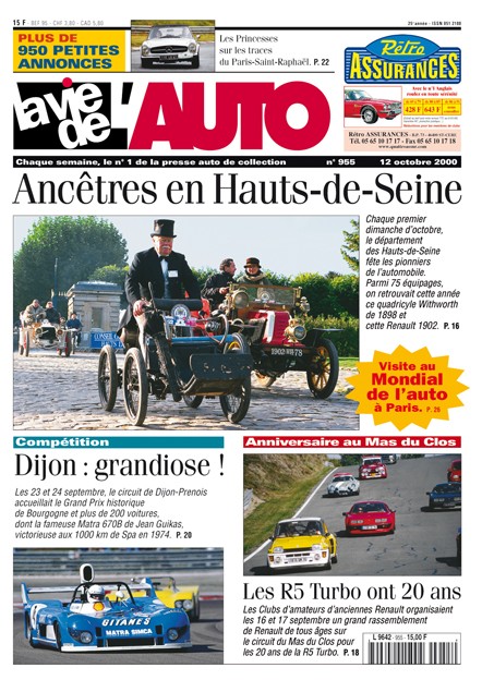 La Vie de l'Auto n° 955 du 12/10/2000