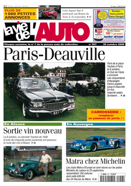 La Vie de l'Auto n° 957 du 26/10/2000