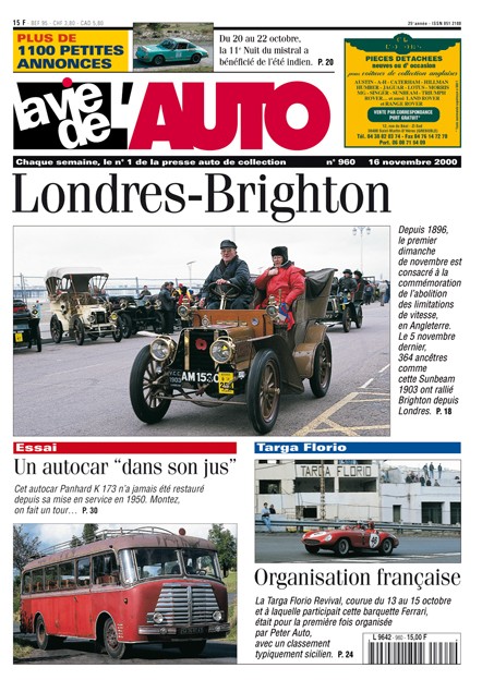 La Vie de l'Auto n° 960 du 16/11/2000