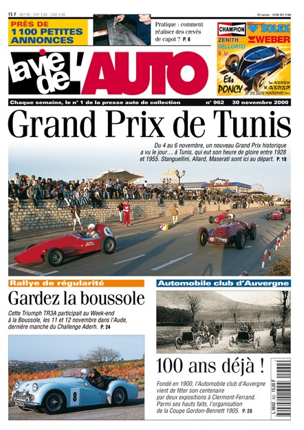 La Vie de l'Auto n° 962 du 30/11/2000