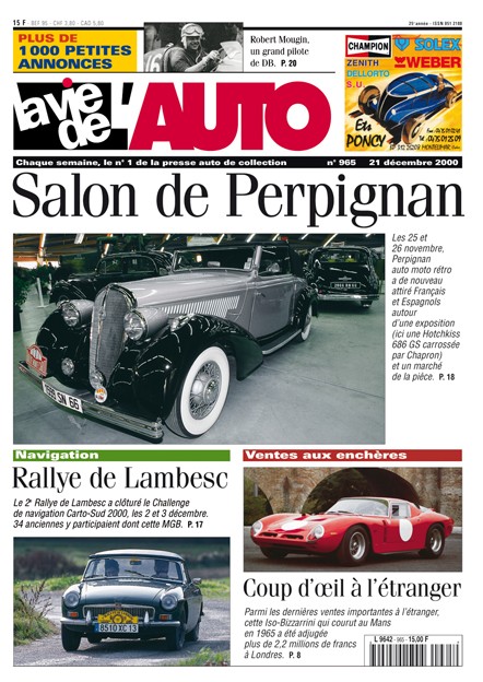 La Vie de l'Auto n° 965 du 21/12/2000