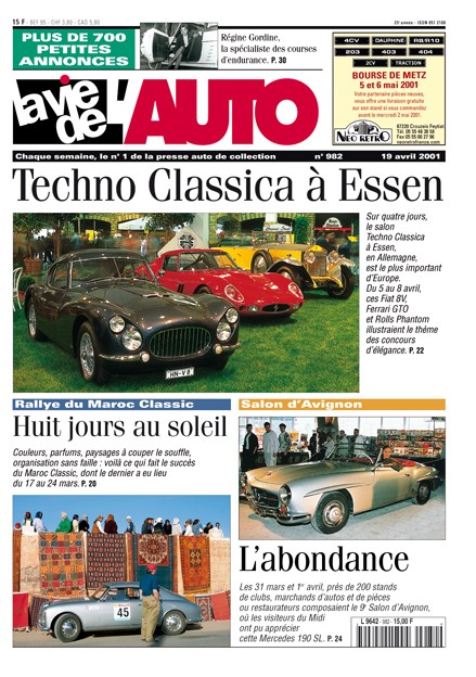 La Vie de l'Auto n° 982 du 19/04/2001